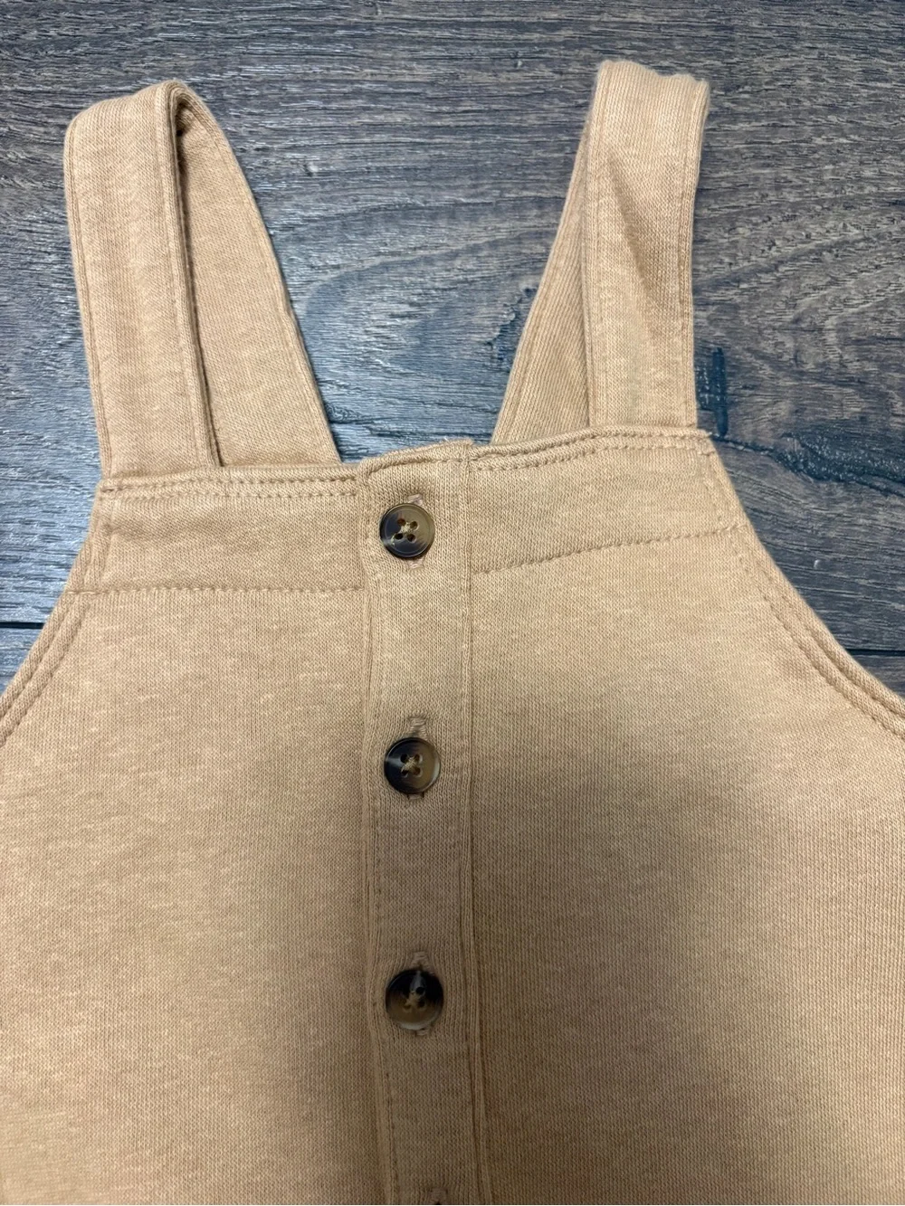 🌴 Old Navy Boys Tan Overall Jumpsuit Romper 12-18M